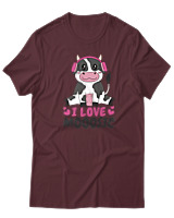 T-Shirt  Γυναικείο - I Love Mooosic - Color Thumbnail Μπορντό
