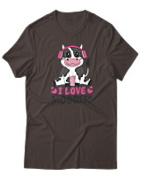 T-Shirt  Γυναικείο - I Love Mooosic - Color Thumbnail Καφέ