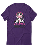 T-Shirt  Γυναικείο - I Love Mooosic - Color Thumbnail Μώβ
