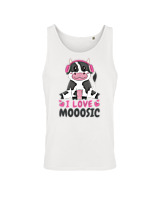 Αμάνικο Μπλουζάκι Αντρικό - I Love Mooosic - Color Thumbnail 'Ασπρο