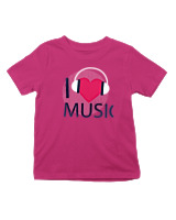 T-Shirt  Παιδικό - I Love Music - Color Thumbnail Φουξια