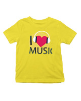 T-Shirt  Παιδικό - I Love Music - Color Thumbnail Κίτρινο