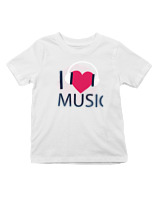 T-Shirt  Παιδικό - I Love Music - Color Thumbnail 'Ασπρο