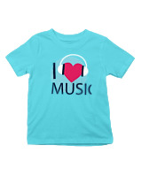 T-Shirt  Παιδικό - I Love Music - Color Thumbnail Οινοπνευματί