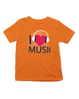 T-Shirt  Παιδικό - I Love Music - Color Thumbnail Πορτοκαλί