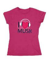 Κοριτσίστικο Κοντομανικο Παιδικό - I Love Music - Color Thumbnail Φουξια