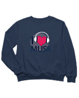Φούτερ χωρίς κουκούλα Παιδικό - I Love Music - Color Thumbnail Σκούρο Μπλε
