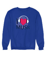 Φούτερ χωρίς κουκούλα Αντρικό - I Love Music - Color Thumbnail Μπλε Ρουά