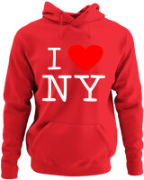Φούτερ με κουκούλα - I Love New York - Color Thumbnail Κόκκινο