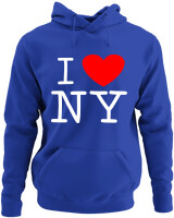 Φούτερ με κουκούλα - I Love New York - Color Thumbnail Μπλε Ρουά