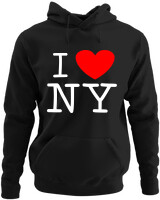 Φούτερ με κουκούλα - I Love New York - Color Thumbnail Μαύρο