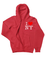 Ζακέτα Φούτερ με κουκούλα - I Love New York - Color Thumbnail Κόκκινο