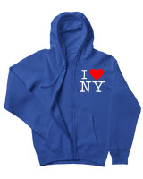 Ζακέτα Φούτερ με κουκούλα - I Love New York - Color Thumbnail Μπλε Ρουά