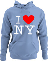 Φούτερ με κουκούλα - I Love New York - Color Thumbnail Blue Carolina