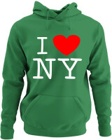 Φούτερ με κουκούλα - I Love New York - Color Thumbnail Kelly Green