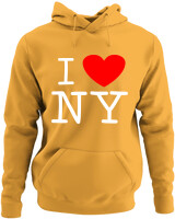 Φούτερ με κουκούλα - I Love New York - Color Thumbnail Κίτρινο Χρυσό