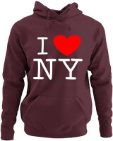 Φούτερ με κουκούλα - I Love New York - Color Thumbnail Marron