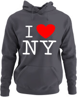 Φούτερ με κουκούλα - I Love New York - Color Thumbnail Ανθρακί