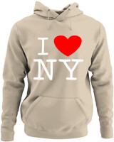 Φούτερ με κουκούλα - I Love New York - Color Thumbnail Μπέζ