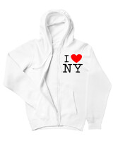 Ζακέτα Φούτερ με κουκούλα - I Love New York - Color Thumbnail 'Ασπρο