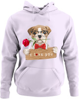 Φούτερ με κουκούλα - I Love You Dog - Color Thumbnail Lilac