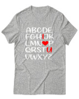 T-Shirt Unisex - I Love You - Color Thumbnail Γκρι Μελανζέ