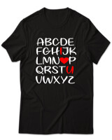 T-Shirt Unisex - I Love You - Color Thumbnail Μαύρο