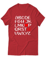 T-Shirt Unisex - I Love You - Color Thumbnail Κόκκινο