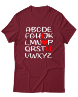 T-Shirt Unisex - I Love You - Color Thumbnail Σκούρο Κόκκινο