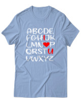 T-Shirt Unisex - I Love You - Color Thumbnail Γαλάζιο