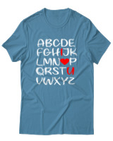 T-Shirt Unisex - I Love You - Color Thumbnail Τιρκουάζ