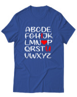 T-Shirt Unisex - I Love You - Color Thumbnail Μπλε Ρουά