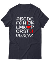 T-Shirt Unisex - I Love You - Color Thumbnail Σκούρο Μπλε