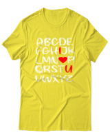 T-Shirt Unisex - I Love You - Color Thumbnail Κίτρινο