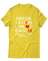 T-Shirt Unisex - I Love You - Color Thumbnail Χρυσό Κίτρινο