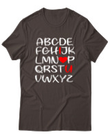T-Shirt Unisex - I Love You - Color Thumbnail Καφέ