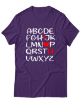 T-Shirt Unisex - I Love You - Color Thumbnail Σκούρο Μωβ