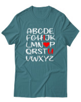 T-Shirt Unisex - I Love You - Color Thumbnail Μπλε Πράσινο