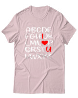 T-Shirt Unisex - I Love You - Color Thumbnail Απαλό Ροζ