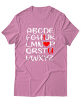 T-Shirt Unisex - I Love You - Color Thumbnail Ροζ