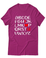 T-Shirt Unisex - I Love You - Color Thumbnail Φουξια