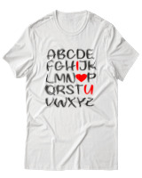 T-Shirt Unisex - I Love You - Color Thumbnail Άσπρο
