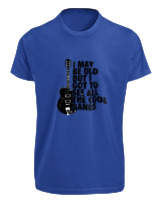 T-Shirt Fit Αντρικό - I May Be Old But  - Color Thumbnail Μπλε Ρουά