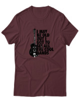 T-Shirt  Γυναικείο - I May Be Old But  - Color Thumbnail Μπορντό