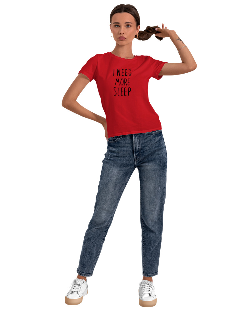 T-Shirt Στενή Γραμμή Γυναικείο - I Need More Sleep - Image 2