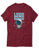 T-Shirt Αντρικό - I Need Some Space - Color Thumbnail Σκούρο Κόκκινο