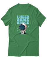 T-Shirt Αντρικό - I Need Some Space - Color Thumbnail Πράσινο