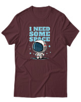 T-Shirt Αντρικό - I Need Some Space - Color Thumbnail Μπορντό
