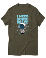 T-Shirt Αντρικό - I Need Some Space - Color Thumbnail Χακί