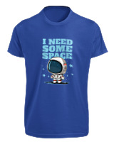 T-Shirt Fit Αντρικό - I Need Some Space - Color Thumbnail Μπλε Ρουά